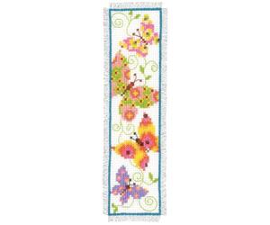 Vervaco De Point De Croix Compté Marque-Page DIY PAPILLONS VOLETANTS I Kit Complet Loisir Créatif Adulte Cadeau De Lecture Broderie Débutant ca. 6 x 20 cm Cross Stitch