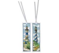 VERVACO De Point De Croix Compté Marque-Page DIY PHARES LOT DE 2 Kit Complet Loisir Créatif Adulte Cadeau De Lecture Broderie Débutantca. 6 x 20 cm Cross Stitch
