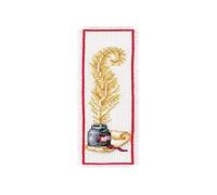 Vervaco De Point De Croix Compté Marque-Page DIY PLUME D'OIE Kit Complet Loisir Créatif Adulte Cadeau De Lecture Broderie Débutant ca. 6 x 20 cm Cross Stitch