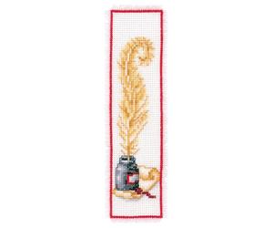 Vervaco De Point De Croix Compté Marque-Page DIY PLUME D'OIE Kit Complet Loisir Créatif Adulte Cadeau De Lecture Broderie Débutant ca. 6 x 20 cm Cross Stitch
