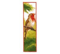 Vervaco De Point De Croix Compté Marque-Page DIY UNE ROUGE-GORGE Kit Complet Loisir Créatif Adulte Cadeau De Lecture Broderie Débutant ca. 6 x 20 cm Cross Stitch