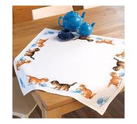 Vervaco Kit point de croix – Nappe Chatons jouants – Complet 80 x 80 cm – Adulte
