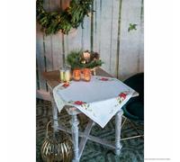 VERVACO De Point De Croix Compté Nappe Fleurs DE NOËL Broderie Kit Complet Adulte Loisir Créatif Maison Decoration Manuelle Table Cadeou DIY ca. 80 x 80 cm Cross Stitch Embroidery, Multicolor