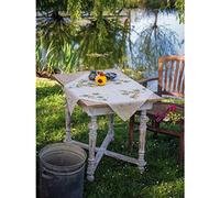 Vervaco De Point De Croix Compté Nappe MATÉRIELS DE JARDIN Broderie Kit Complet Adulte Loisir Créatif Maison Decoration Manuelle Table Cadeou DIY ca. 80 x 80 cm Cross Stitch Embroidery