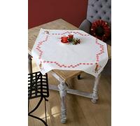 Vervaco De Point De Croix Compté Nappe ROUGE-GORGE Broderie Kit Complet Adulte Loisir Créatif Maison Decoration Manuelle Table Cadeou DIY ca. 80 x 80 cm Cross Stitch Embroidery