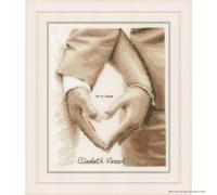 Vervaco Ensemble de points de croix "Coeur du couple de mariés", modèle de compt