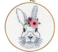 Vervaco Kit à broder Lapin avec fleurs