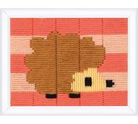 Vervaco Kit Broderie Point Lancé Canevas Kit Complet Debutant Motif HÉRISSON Debutant Deco Activité Éducative Decoration Manuelle DIY Set Artiste ca. 16 x 12,5 cm Beginner Crafts Embroidery