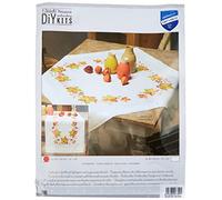 Vervaco Kit Broderie Pré-Imprimé Chemin De Table FEUILLES D'AUTOMNE Complet Set DIY Adulte Decoration Manuelle Loisir Créatif Cadeau Femme ca. 40 x 100 cm Embroidery Patron