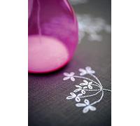 VERVACO Kit Broderie Pré-Imprimé Chemin De Table Fleurs Blanches Complet Set DIY Adulte Decoration Manuelle Loisir Créatif Cadeau Femme ca. 38 x 138 cm Embroidery Patron Nappe, Coton, Multicolore