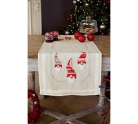 Vervaco Kit de broderie pré-imprimé Chemin de table Gnomes de Noël Complet 40 x 100 cm