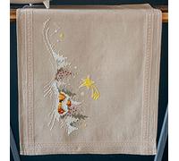 Vervaco Kit Broderie Pré-Imprimé Chemin De Table PAYSAGE D'HIVER AVEC ÉTOILE Complet Set DIY Adulte Decoration Manuelle Loisir Créatif Cadeau Femme ca. 40 x 100 cm Embroidery Patron
