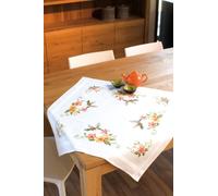 Vervaco Kit Broderie Pré-Imprimé Nappe COLIBRI Complet Set DIY Adulte Decoration Table Manuelle Loisir Créatif Cadeau Femme ca. 80 x 80 cm Embroidery Patron
