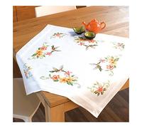 Vervaco Kit Broderie Pré-Imprimé Nappe COLIBRI Complet Set DIY Adulte Decoration Table Manuelle Loisir Créatif Cadeau Femme ca. 80 x 80 cm Embroidery Patron