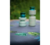 Vervaco Kit broderie pré-imprimé Nappe Feuilles botanique, Coton 80 x 80 cm, multicolore