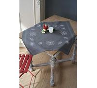 Vervaco Kit Broderie Pré-Imprimé Nappe FLEURS BLANCHES Complet Set DIY Adulte Decoration Table Manuelle Loisir Créatif Cadeau Femme ca. 80 x 80 cm Embroidery Patron