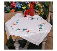 Vervaco Kit de broderie Nappe Poulets pré-imprimé 80 x 80 cm Complet Cadeau Femme