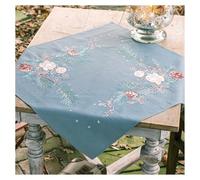 Vervaco Kit Broderie Pré-Imprimé Nappe rosas navideñas Complet Set DIY Adulte Decoration Table Manuelle Loisir Créatif Cadeau Femme ca. 72 x 72 cm Embroidery Patron