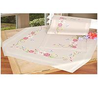 Vervaco Kit chemin de table Fleurs roses avec papillons – Multicolore – 40 x 2 x 20 cm – PN-0146429