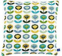 VERVACO Kit Complet Broderie Point Lancé Coussin Decoratif FLEURS DIY Debutant Adulte Decoration Manuelle Cadeau Loisir Creatif Maison ca. 40 x 40 cm Embroidery