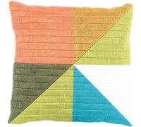 VERVACO Kit Complet Broderie Point Lancé Coussin Decoratif TRIANGLES COLORÉS DIY Debutant Adulte Decoration Manuelle Cadeau Loisir Creatif Maison ca. 40 x 40 cm Embroidery
