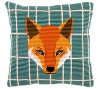 Vervaco Kit Complet Gobelin Oblique Broderie Point Lancé Coussin Decoratif Gunther DIY Debutant Adulte Decoration Manuelle Cadeau Loisir Creatif Maison ca. 40 x 40 cm Embroidery
