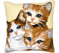 Vervaco Kit coussin au point de croix 3 Chatons 1200W Multicolore 40 x 40 cm