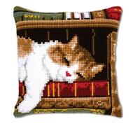Vervaco Kit coussin au point de croix Chat dormant, Couleurs Variées, Design #3