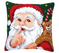 Vervaco Kit coussin au point de croix Chut!, ca. 40 x 40 cm / 16" x 16"
