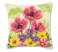 Vervaco Kit coussin au point de croix Coquelicots Multicolore, 24 x 3 x 145 cm PN-0143708