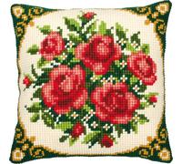 Vervaco Cross Stitch Cushion Kit House Decorating FLOWERS DIY Art & Craft Embroidery Tapestry Kit Creative Activities Art Project For Adults ca.40x40 cm Gift Set