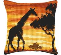 Vervaco Kit coussin au point de croix Girafe 1200:9 Multicolore
