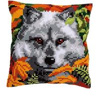 Vervaco Kit coussin au point de croix Loup
