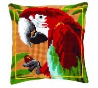 Vervaco Kit coussin au point de croix Perroquet rouge