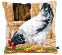 Vervaco Kit coussin au point de croix Poule Grise, Multicolore, ca. 40 x 40 cm/16" x 16" V0148109