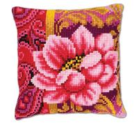 Vervaco Kit coussin au point de croix Splendeur rose, Multicolore 1200 9