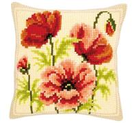 Vervaco, Kit Coussin Point De Croix, Coquelicots, Multi-Couleurs