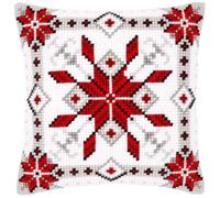Vervaco Cross Stitch Cushion Kit House Decorating ICE CRYSTALS I DIY Art & Craft Embroidery Tapestry Kit Creative Activities Art Project For Adults ca.40x40 cm Gift Set