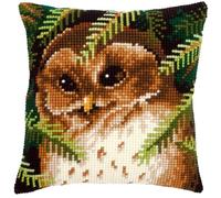Vervaco Cross Stitch Cushion Kit House Decorating OWL DIY Art & Craft Embroidery Tapestry Kit Creative Activities Art Project For Adults ca.40x40 cm Gift Set