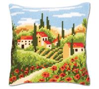 Vervaco – Kit coussin point de croix – Village – Multi-couleurs
