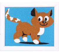 Vervaco Kit Creatif Enfant Point De Croix Kit Complet Motif Broderie A LITTLE CAT Debutant Deco Activité Manuelle Enfant Cadeau DIY Kit Artiste Kids Crafts Cross Stitch ca. 16 x 12,5 cm