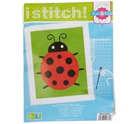 Vervaco Kit Creatif Enfant Point De Croix Kit Complet Motif Broderie LADYBUG Debutant Deco Activité Manuelle Enfant Cadeau DIY Kit Artiste Kids Crafts Cross Stitch ca. 12,5 x 16 cm