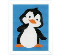 Vervaco Kit Creatif Enfant Point De Croix Kit Complet Motif Broderie PENGUIN Debutant Deco Activité Manuelle Enfant Cadeau DIY Kit Artiste Kids Crafts Cross Stitch ca. 12,5 x 16 cm