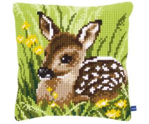 Vervaco Kit de broderie au petit point de croix pour housse de coussin Motif cerf Multicolore