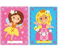 Vervaco Kit de Broderie, Cartes imprimées, fée et Princesse, Lot de 2