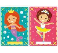 Vervaco Kit de Broderie, Cartes imprimées, sirène et Ballet, Lot de 2