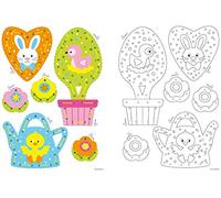 Vervaco Kit de Cartes de Broderie, décorations à Suspendre de Pâques, Lot de 2