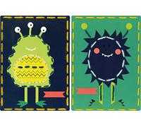 Vervaco Kit de Cartes de Broderie, Space Monsters, Lot de 2