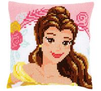 Vervaco Kit de Coussin au Point de Croix, Disney, La Belle et la Bête - Enchanted Beauty