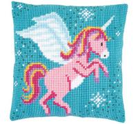 Vervaco Cross Stitch Cushion Kit House Decorating UNICORN DIY Art & Craft Embroidery Tapestry Kit Creative Activities Art Project For Adults ca.40x40 cm Gift Set